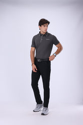 Nectar Smoke Grey C Stripe Golf Polo